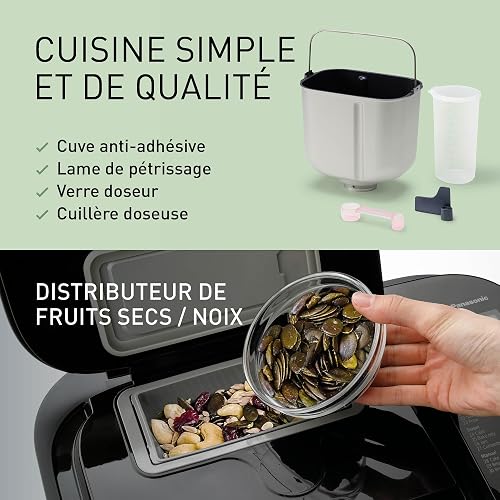 Panasonic SD-R2530 Machine à Pain, avec 30 Programmes de Cuisson, des Programmes Spéciaux, Sans Gluten, 3 Tailles de Pain au Choix, Minuterie, Noir - 4