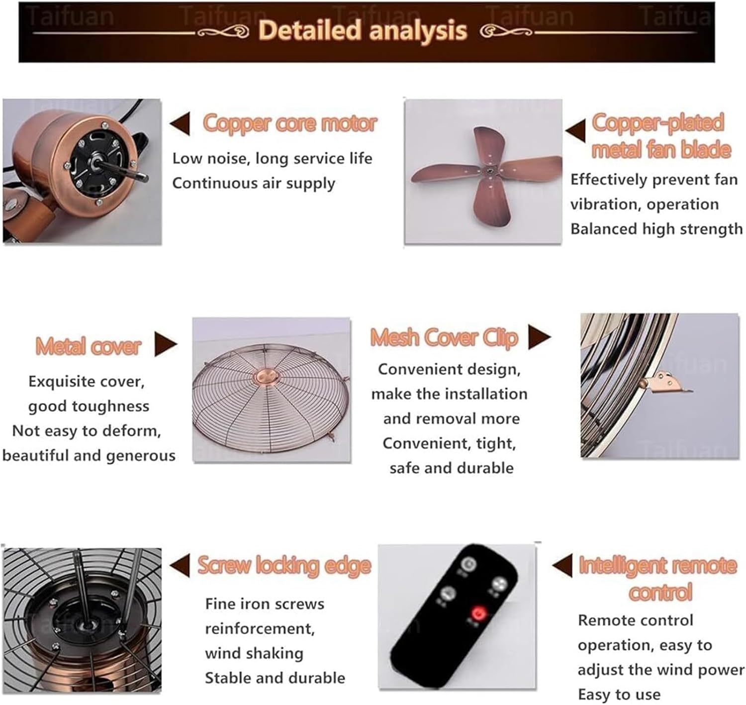 Wall-Mounted Oscillating Fan with Remote Control - Waterproof Outdoor Fan for Patios and Bedrooms, 3 Adjustable Speeds