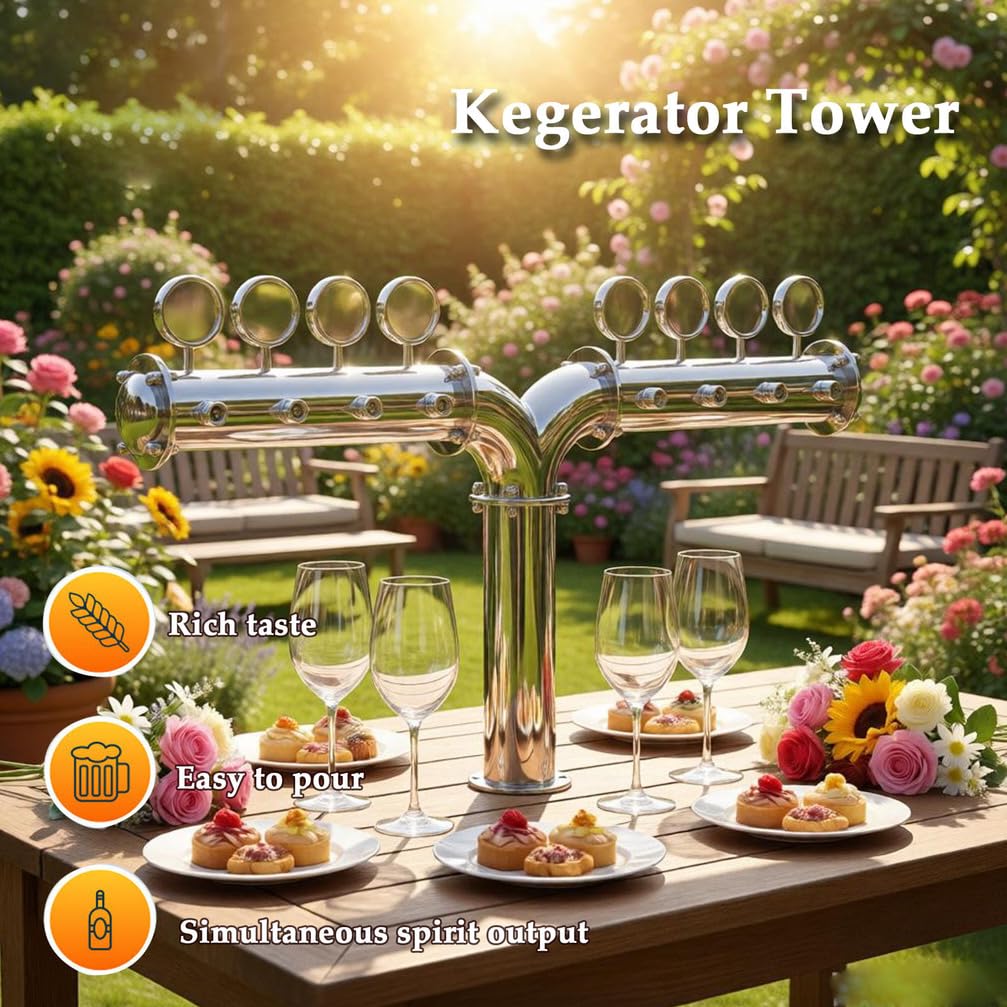 Torre de Cerveza Forma Y Dispensador de Grifo de Acero Inoxidable
