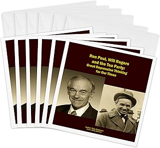 3dRose Greeting Cards - Ron Paul Will Rogers and the Tea Party - 6 Pack - Writers World