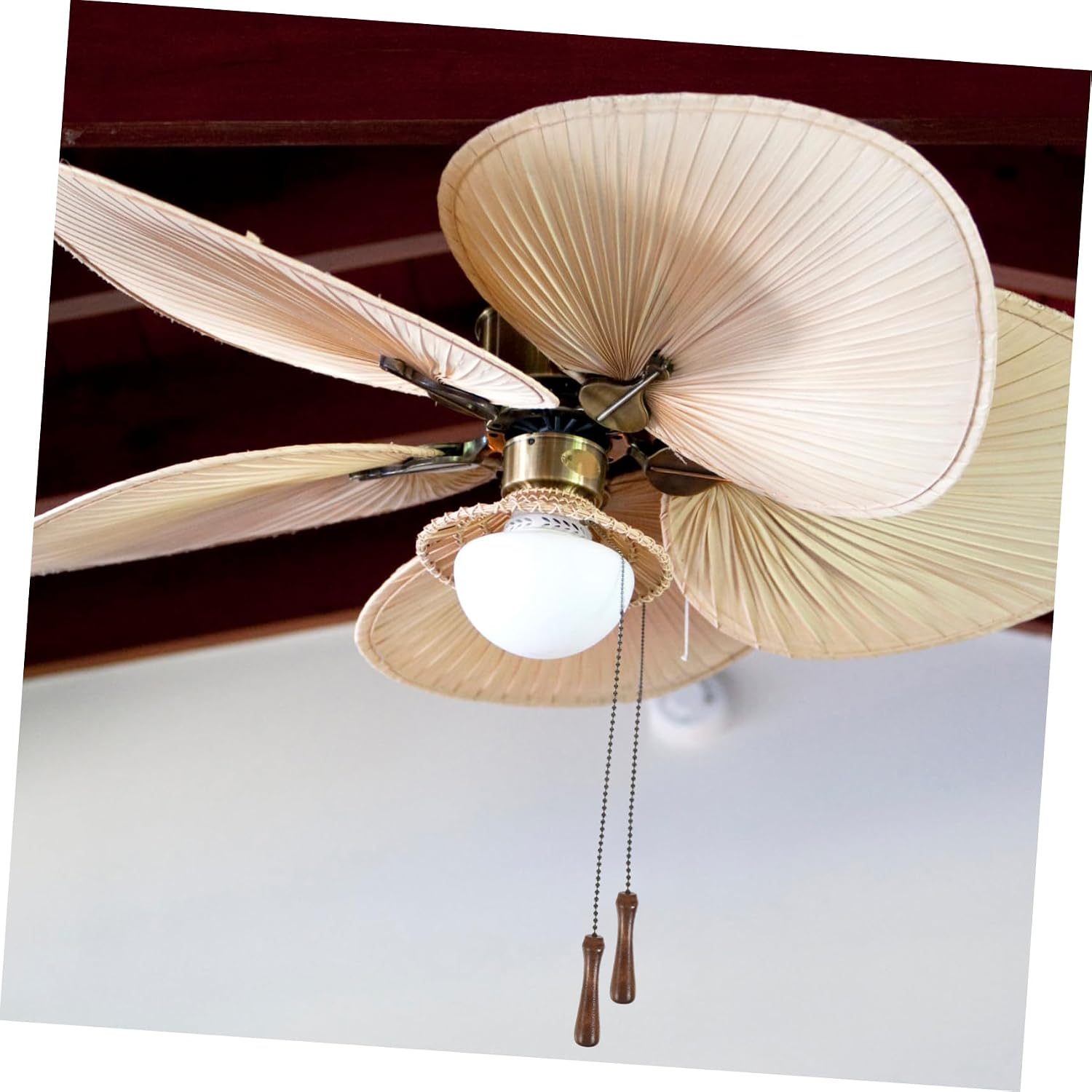 Wooden Ceiling Fan Pull Chain Chandelier Pendant Light Hanging Chain Fan Lamp Ornament Home Decor Easy Install