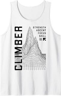 Rock Climbing Climber Mountain Peak Computer Wireframe Tank Top