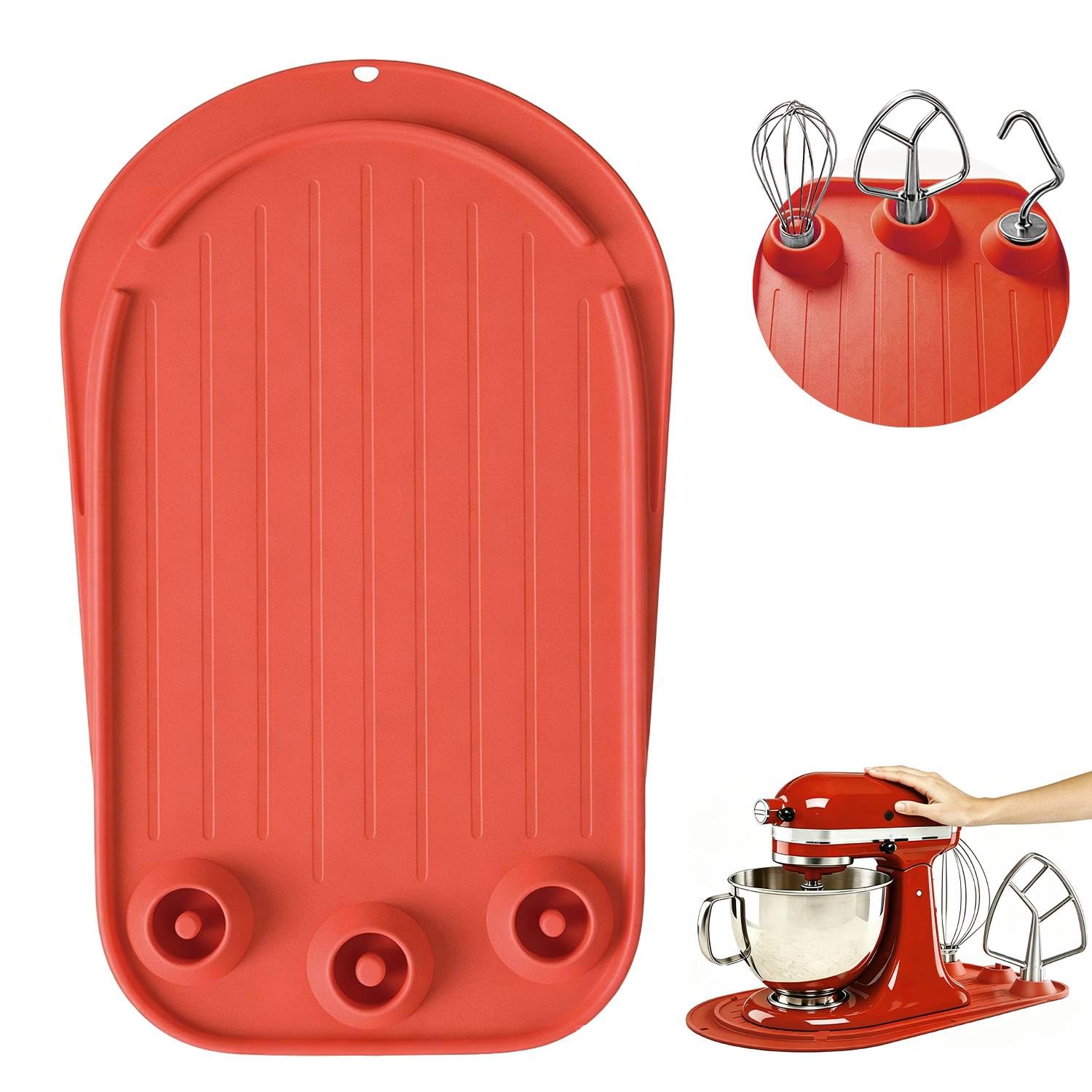 Tapis antidérapant silicone pour KitchenAid protège le plan de travail et stocke les fouets