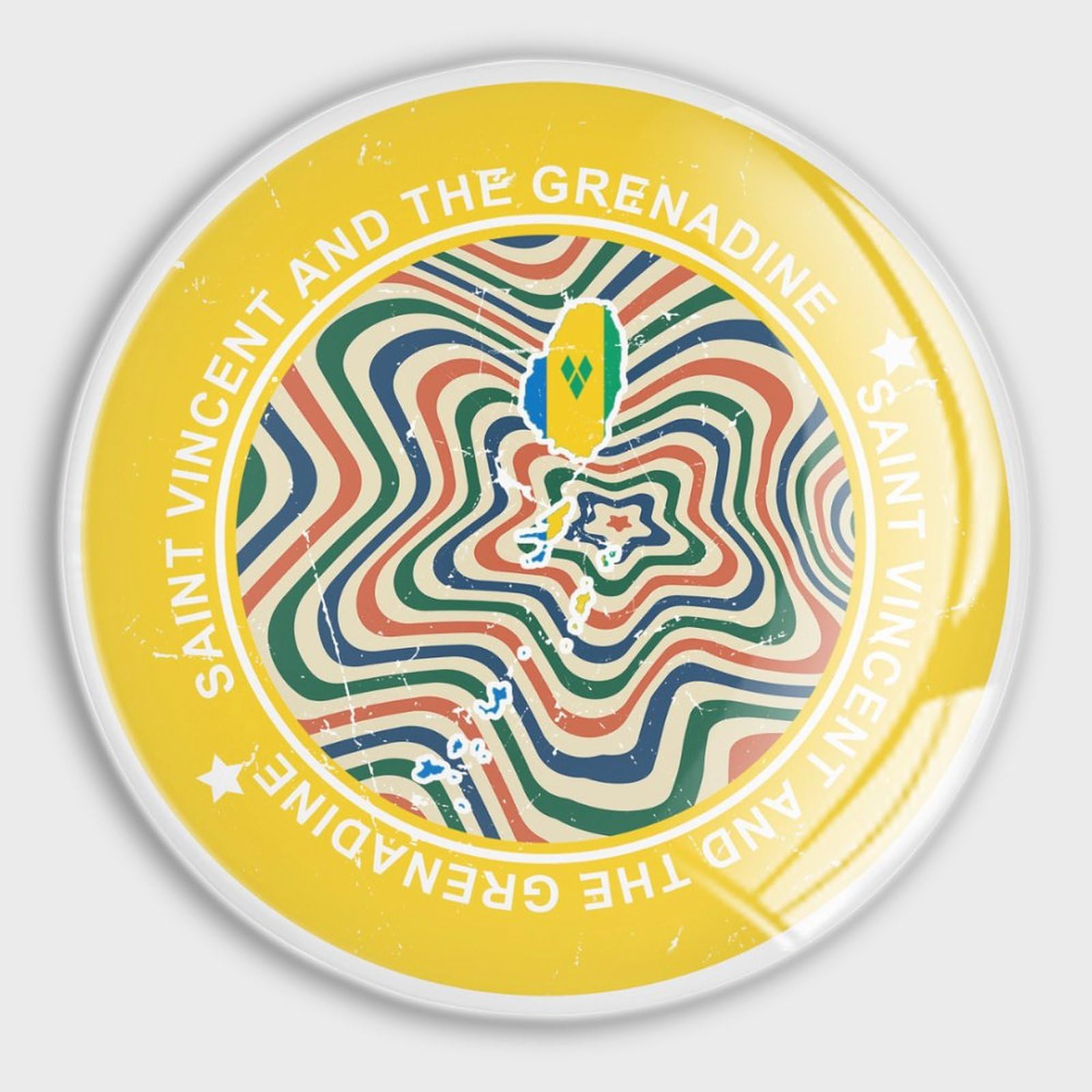 Imanes potentes de vidrio con bandera caribeña para pizarras de oficina magnéticas
