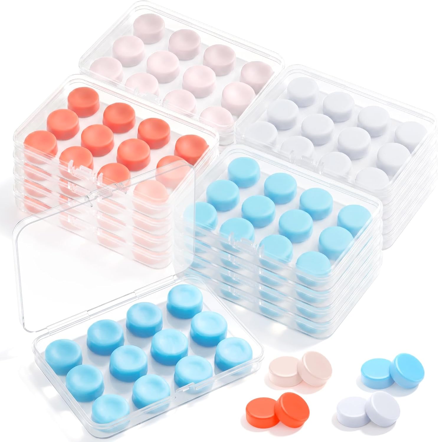 96 Pairs Soft Silicone Ear Plugs for Swimming Sleeping Noise Cancelling