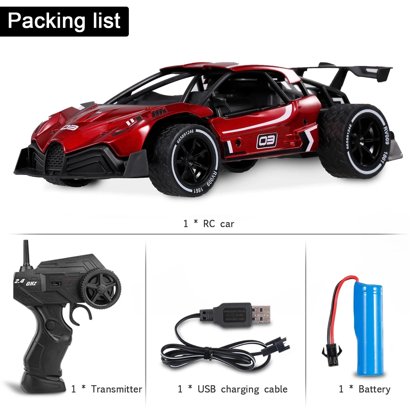 Amazon.co.jp: ラジコンカー 1/16 RCドリフトカー2.4GHz合金高速 RC車