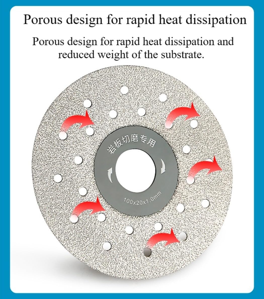5PCS 4-Inch Diamond Tile Cutting Grinding Wheel Discs - Porous Widened Blade For Stone, Ceramic, Granite