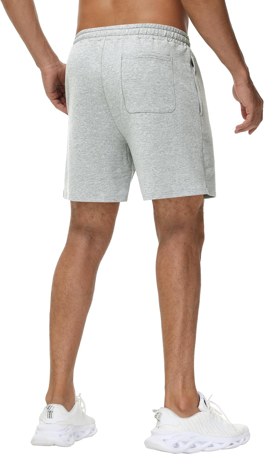 JWM Men's 5" 7" 9" Cotton Sweat Shorts - Pull On Soft Lounge Drawstring Sweatpant Athletic Gym Workout Short Zipper Pockets - Image 2