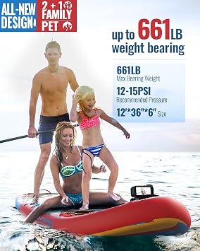 NACATIN 12' Extra Large Inflatable Stand Up Paddle Board with Seat, Wide 36 SUP Board for Adults & Family, with Single/Double Paddle, Kayak Seat, Pump, Stable Wide Platform for Beginners, Lake,River
