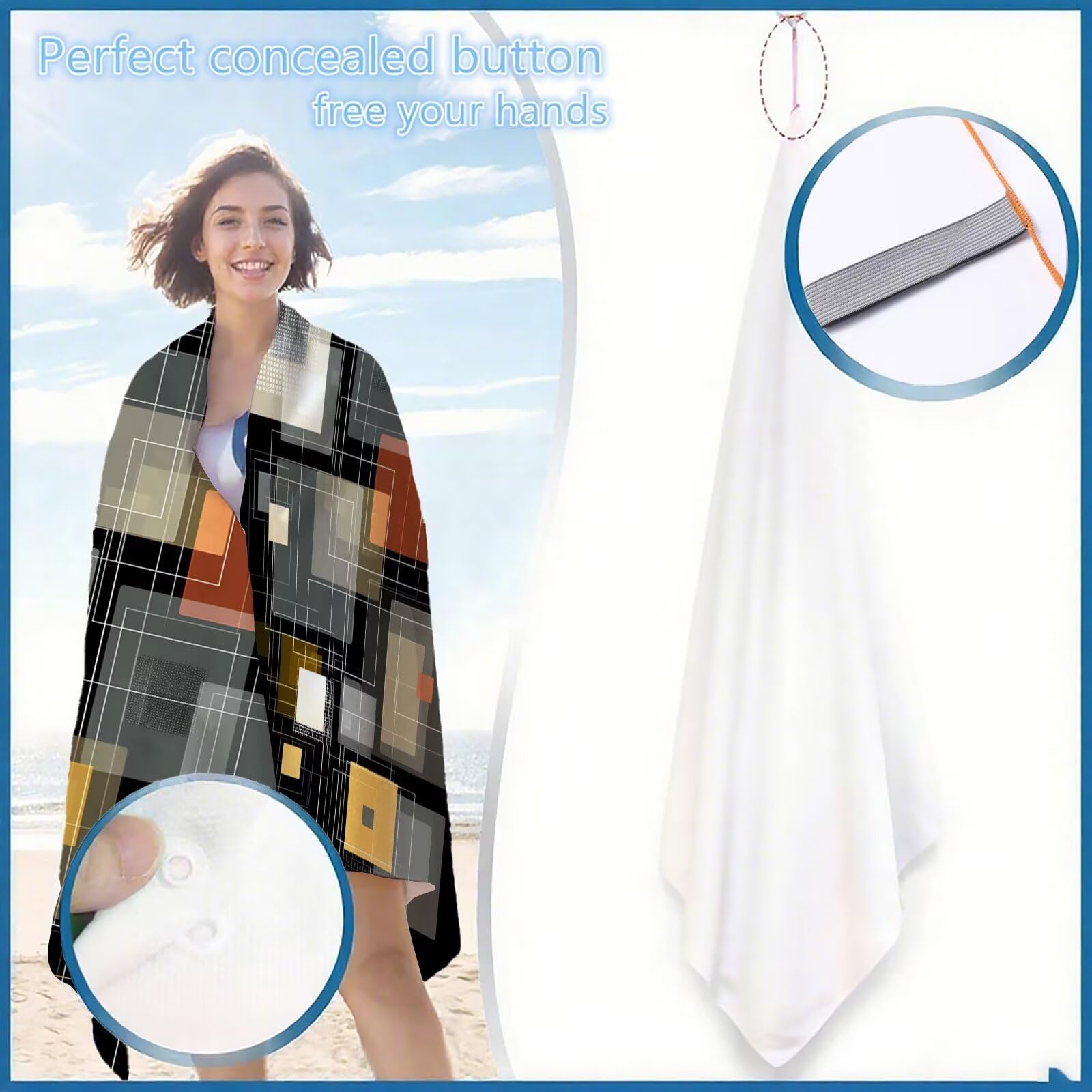 Mikrofaser Strandtuch 100x200cm, Abstrakt Strandtuch Modern Saunahandtuc 2 Stück Stranddecke Sandfrei, Schnell Trocknendes, Saugfahiges Strandmatte, Sporthandtuch für Reise Urlaub Schwimmen OC-899