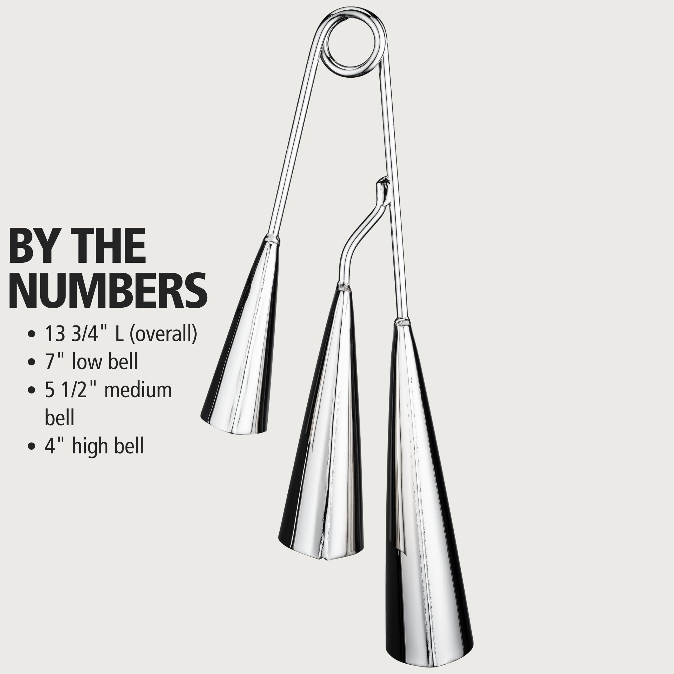 Meinl Percussion Tripple A-Go-Go Instrument - Mittelgroßes Schlaginstrument mit 3 Glocken - Stahl, Verchromt (STABGTRI-CH)