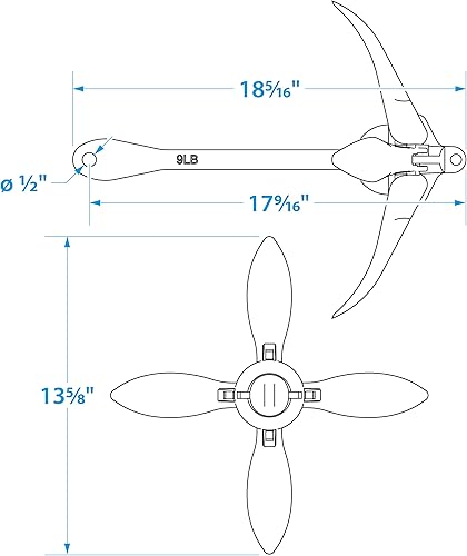 Miniatura 4 de Seachoice Anclaje plegable de uva para manualidades pequeñas y botes - Varios tamaños