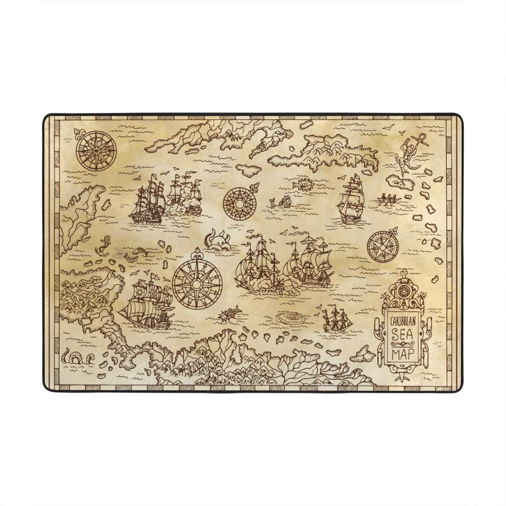 Tapis de jardin vintage carte de pirate pour créer un coin aventure sur la terrasse