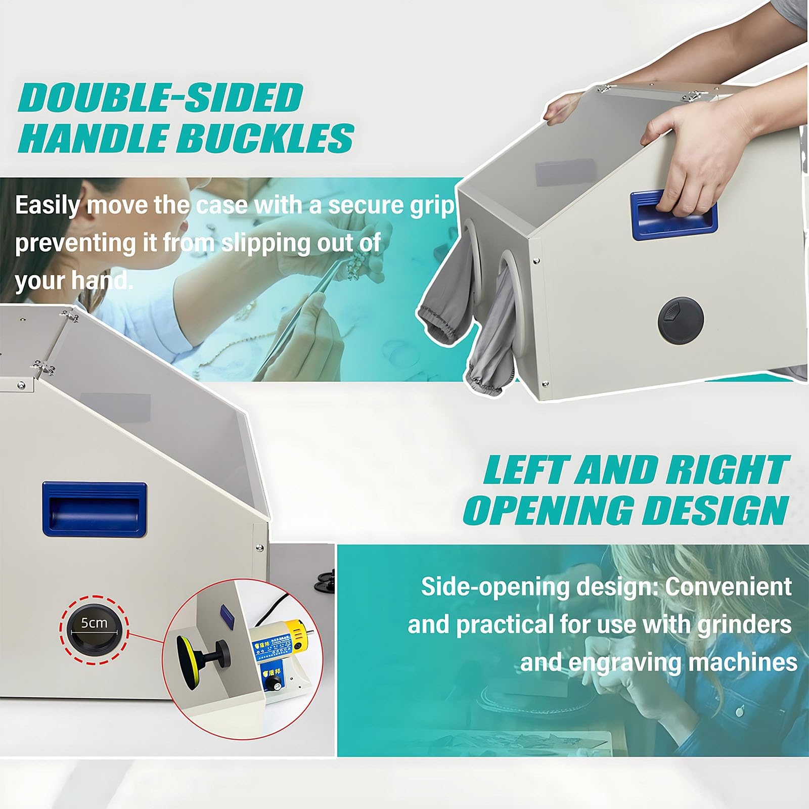 Caja De Molienda Para Dentista, Colector De Polvo Con Luz LED Sin Sombra Y Ventana Transparente, Totalmente Cerrado Para Grabado, Pulido Y Taladrado De Joyería
