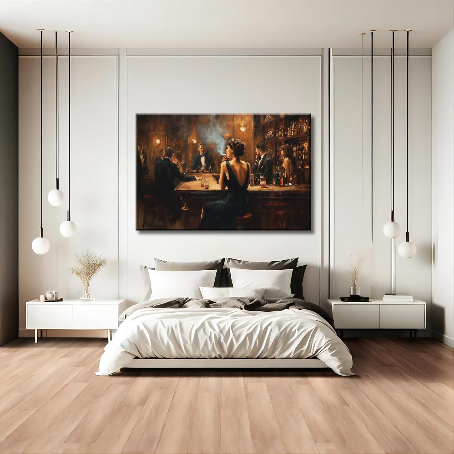 CIDLNMY Prohibition Speakeasy Canvas Wall Art, Vintage 1920's Nightlife Poster, Cocktail Bar Lounge Wall Art Ready To Hang Aesthetic Room Decor (Speakeasy-4,16×24 inch)
