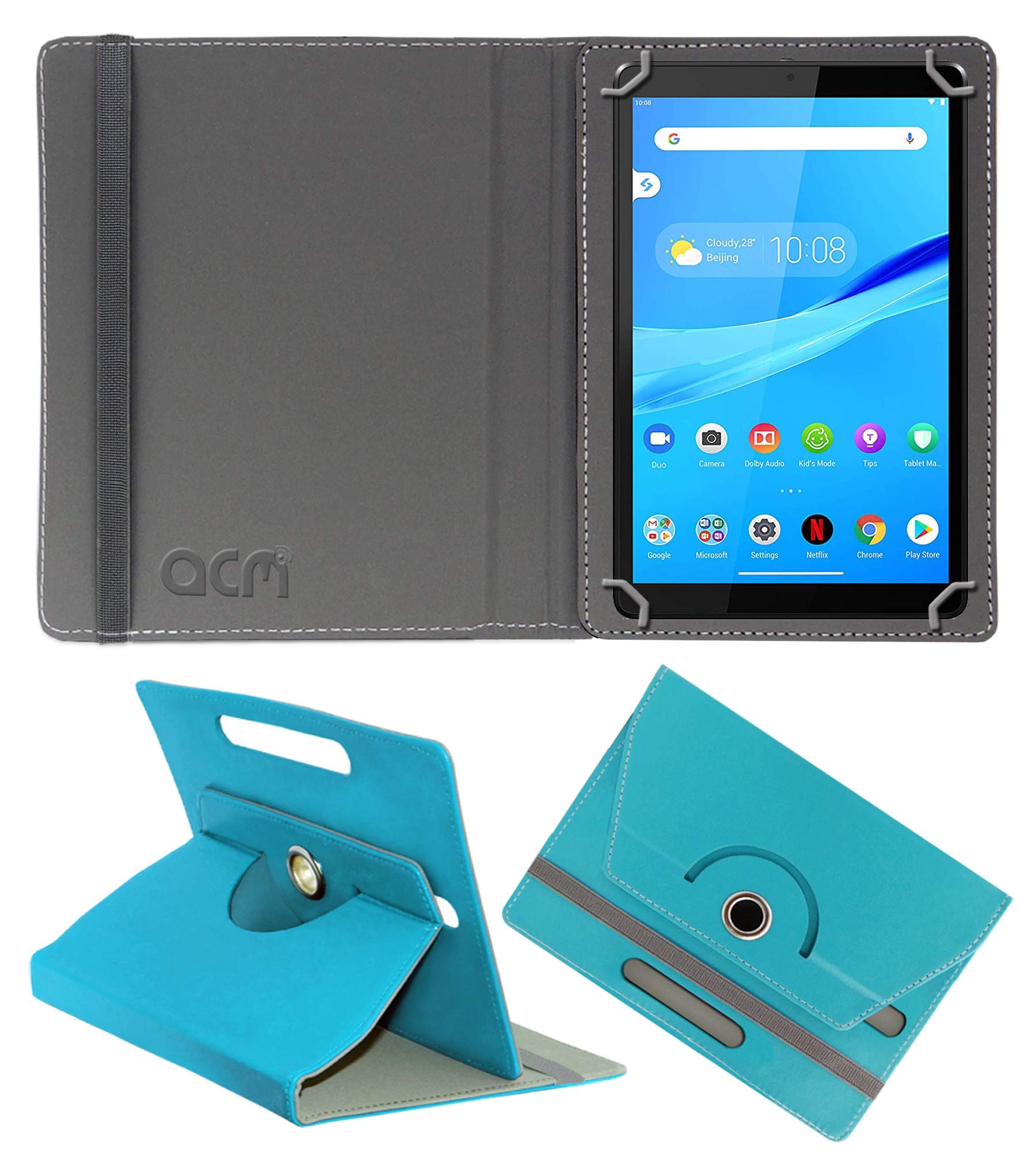Acm Rotating Leather Flip Case Compatible with Lenovo Tab M8 Hd 2Nd Gen Tablet Cover Stand Greenish Blue (B08HRRVBXB) Amazon Price History, Amazon Price Tracker