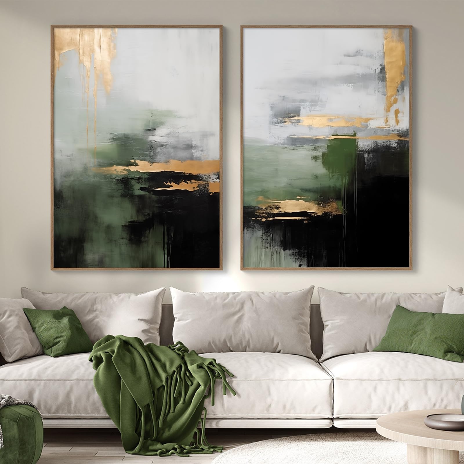 Amazon.com: Abstract Green Painting Emerald Green Wall Pictures