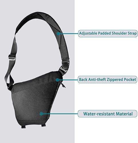 Miniatura 7 de FLWVOG Bolsa de transporte oculta para hombres, bolsas cruzadas para pistolas pequeñas y medianas, bolsa Ccw, bolsas EDC para senderismo, viajes