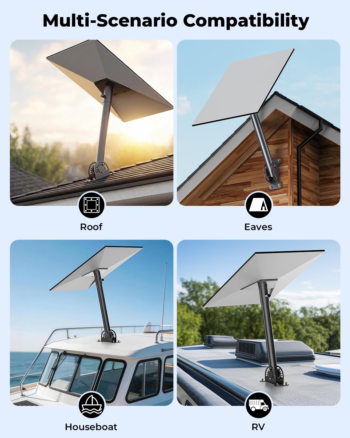 Starlink Gen 3 - Supporto da tetto, regolabile a 360°, compatibile con standard 4/4X/Gen 3, con ingranaggio a scatto, robusto supporto esterno per tetto, parete, giardino e altri scenari