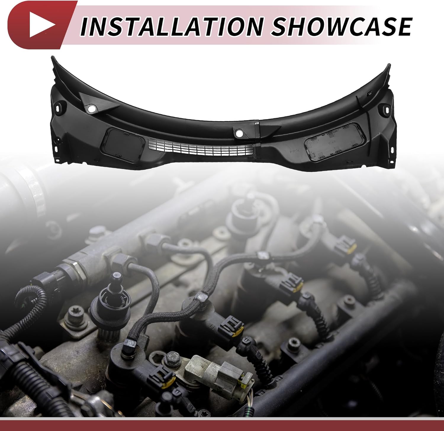 1 Pcs Windshield Wiper Cowl Cover for Mini Countryman Base Windshield Cowl Replacement No.51719808095/51719808096 Black Plastic