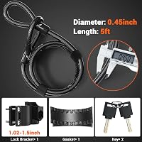 Sportneer U-Lock 17mm Kerékpárzár Kábellel - Országúti, Hegyi és E-Bike Zárhoz 4