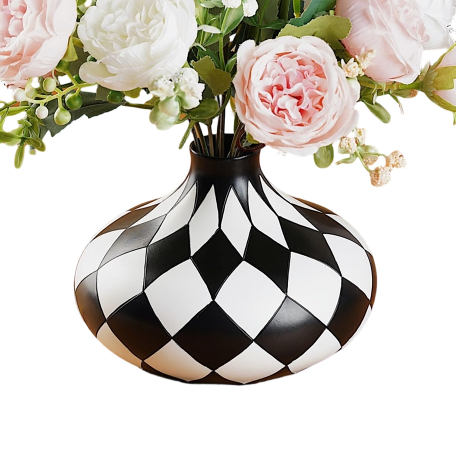 Vase noir et blanc en résine : finis les meubles vides et ternes