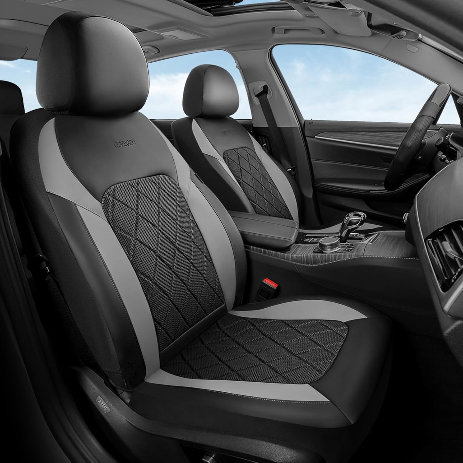 Coverado Car Seat Covers, Front Seat Covers, 2 Front Automotive Seat Cover, Mesh Breathable Seat Protectors, Universal Fit for Most Cars