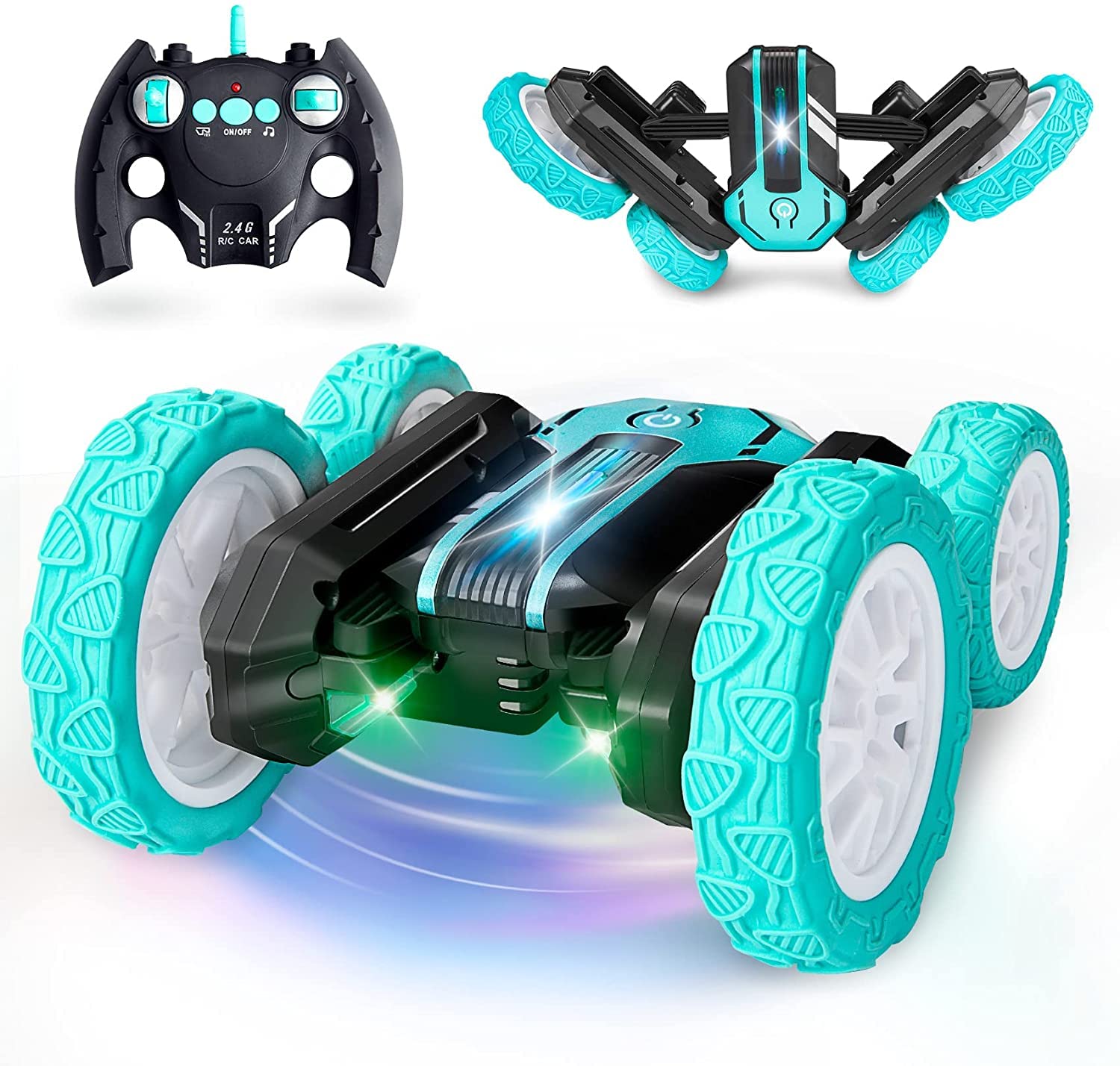 Beauenty Remote Control Car - Outdoor 2.4GHz Water & Land 2 IN 1 4WD Remote Control 360° Rotate RC Cars Amphibious Drift Car Waterproof Stunt Car Toys for 4-12 Year Old Girl Boy Gift (Option 5)