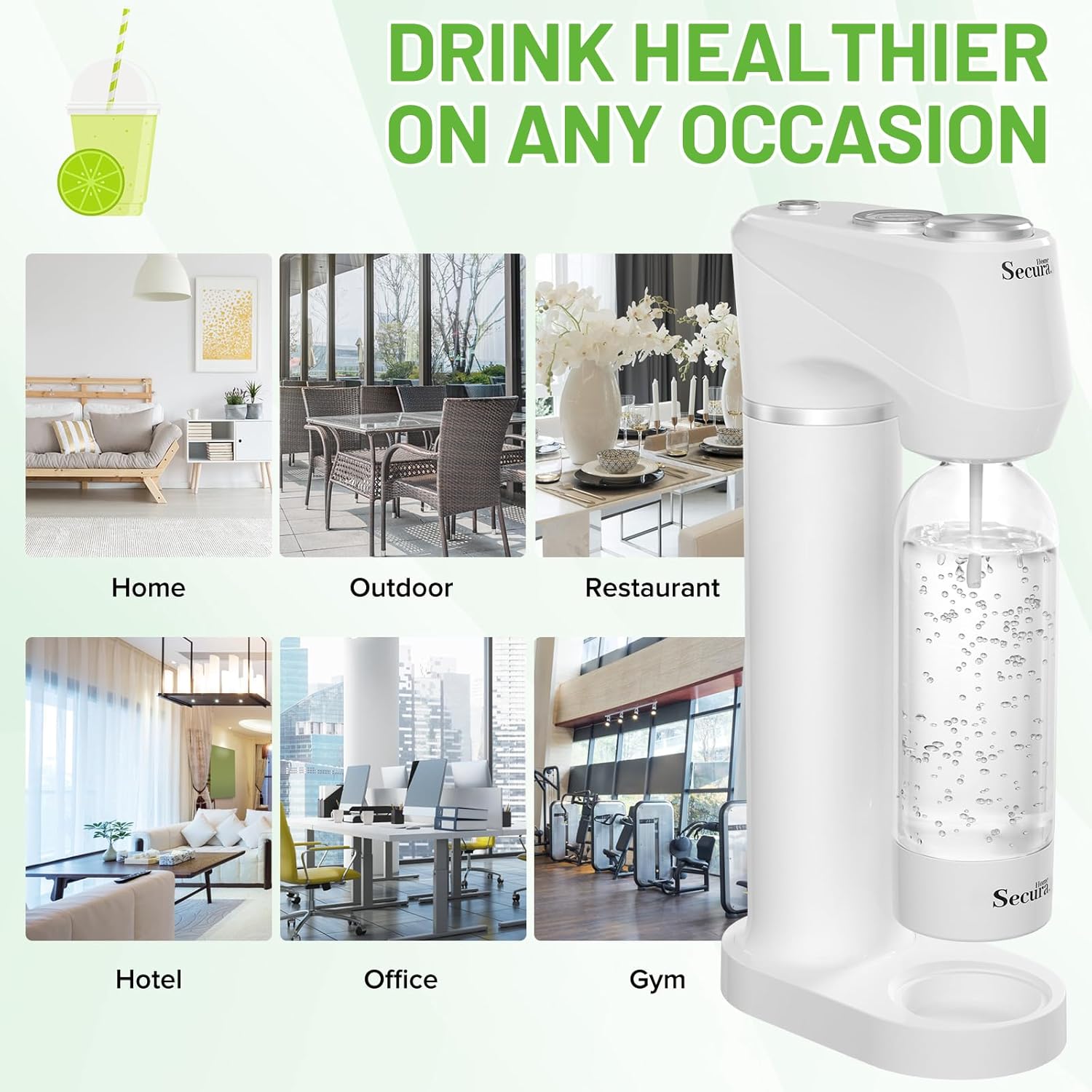 Soda Streaming Machine Soda Maker, Sparkling Water and Carbonated Water Machine, Compatible with 60l Co2 Cylinders (Not Included) - Image 7