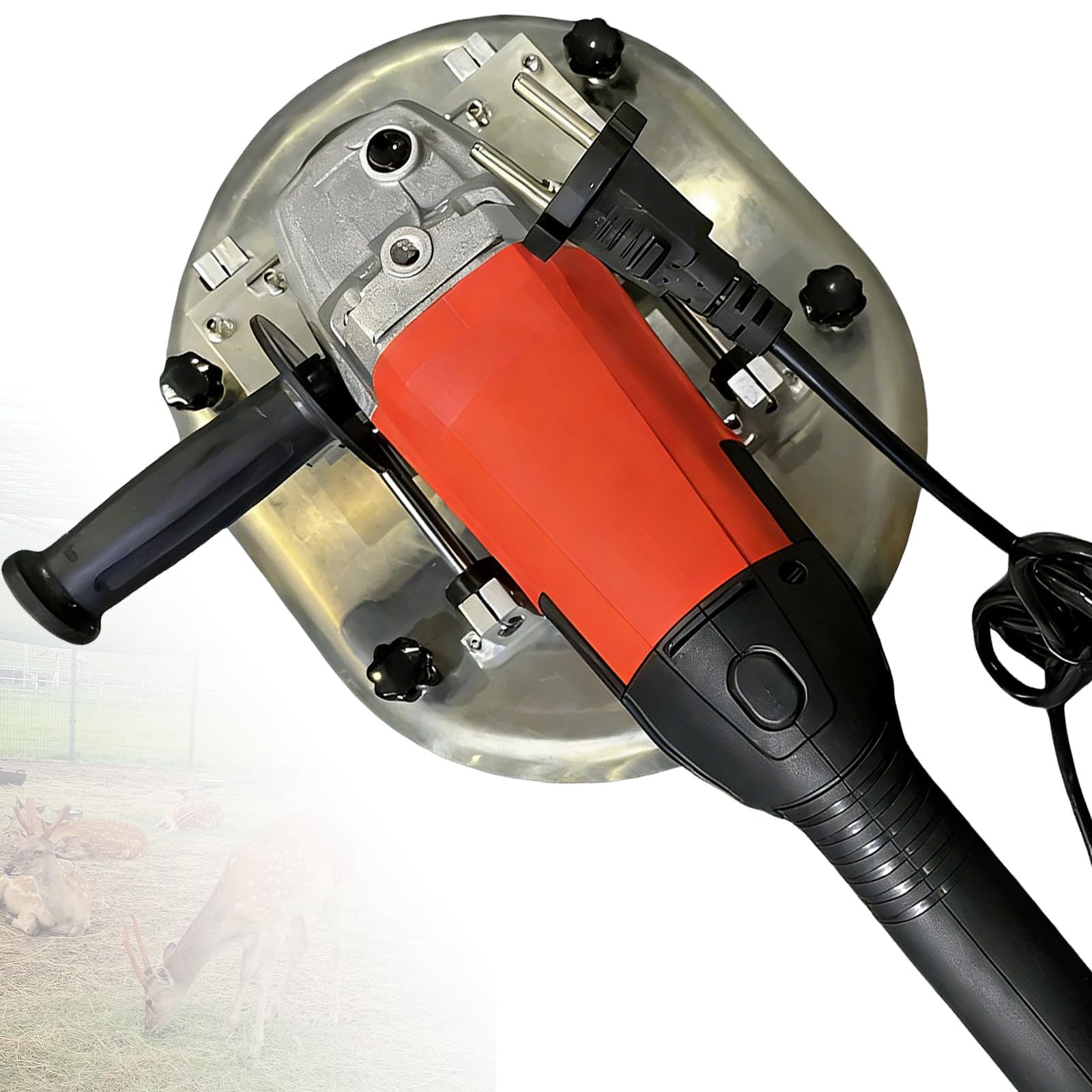 Sjyclaviger Exfoliator Sheep Dehorning Tool Handheld Dehorner, Electric Dehorner for Cattle Adult Cow, 8500r/Min Big Bull Horn Remover Cow Horn, for Cattle Horn Cutting Red-100