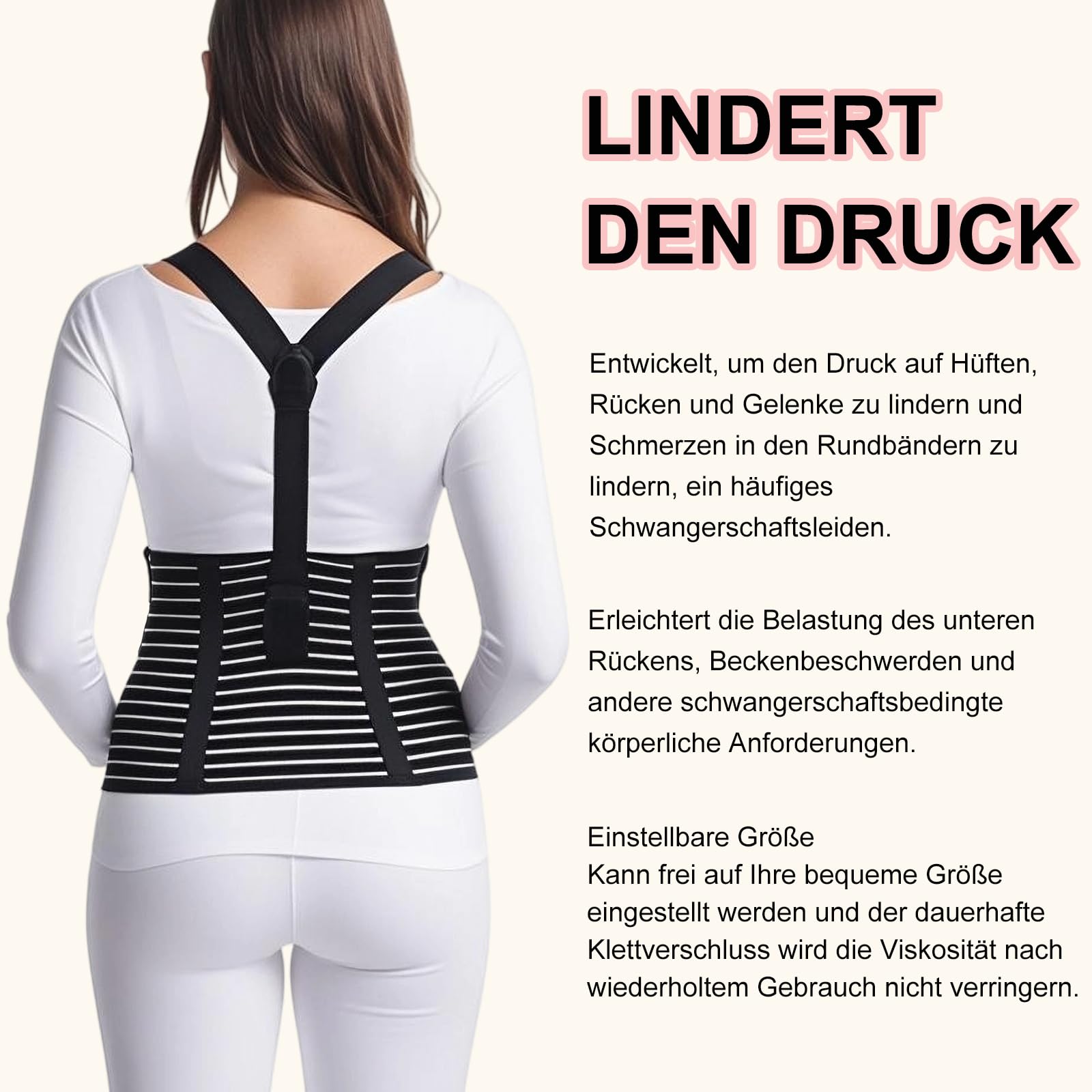 5 in 1 Bauchgurt Schwangerschaft Bauchband Schwangerschaft mit Verstellbaren Trägern Schwangerschaftsgürtel Schwangerschaftsgurt Auto Umstandsmode Belly Band Pregnancy für Stützt Taille & Bauch