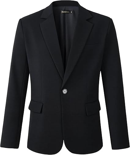 Beninos Mens Sport Coat Casual Blazer One Button Business Suit Jacket