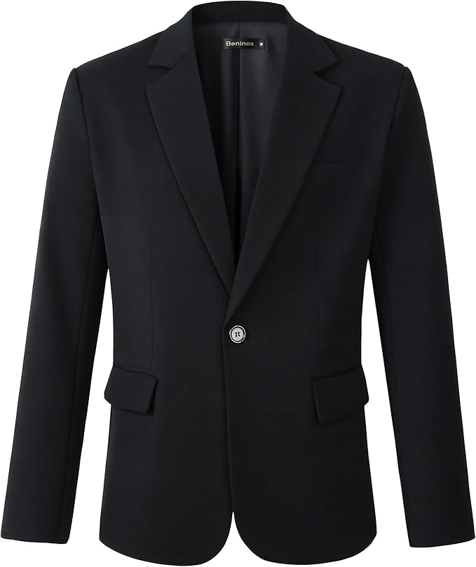 Beninos Mens Sport Coat Casual Blazer One Button Business Suit Jacket