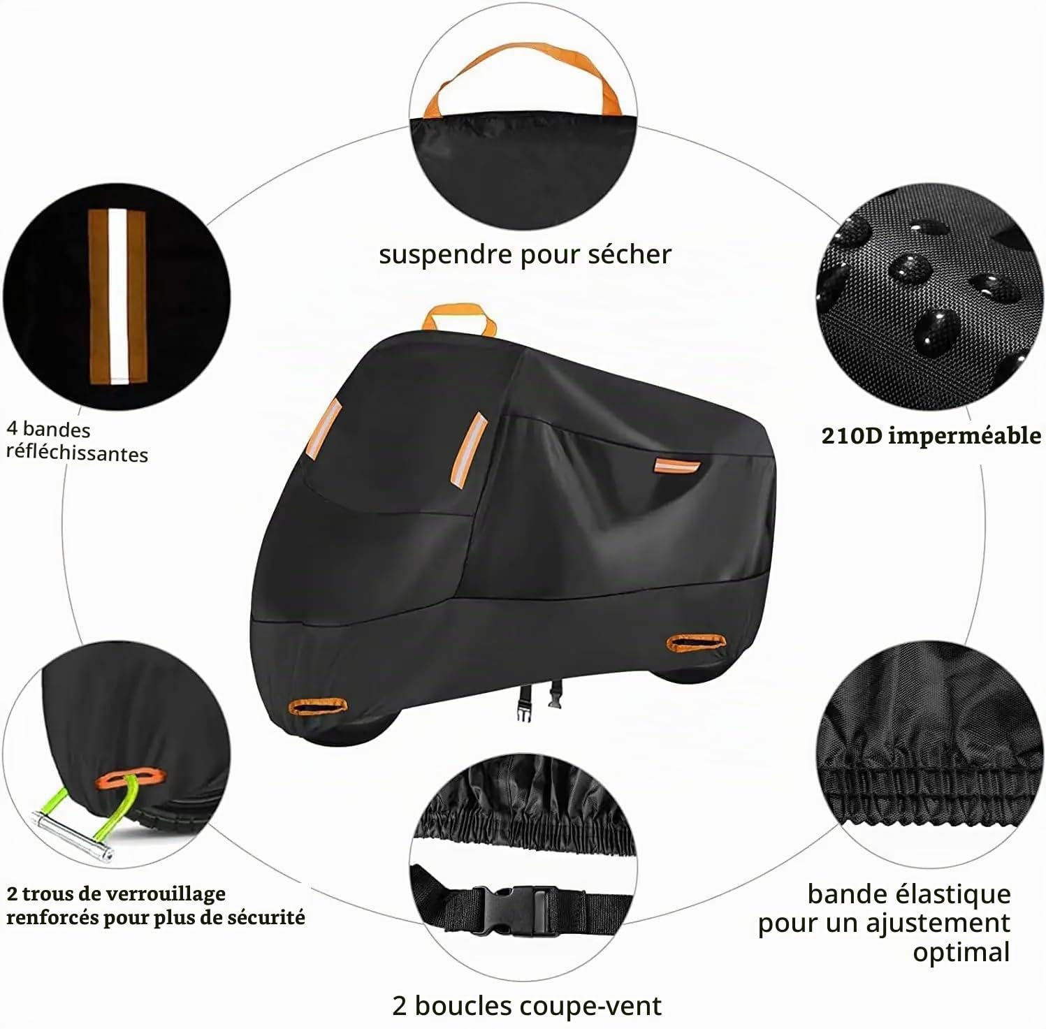 Housse Moto pour Honda Goldwing 1800 GL 1800 F6B GL1800 Spécial Bâche 210D Oxford Tissu Exterieur Interieur Impermeable Respirant Anti-Poussière UV Moto Bâche Protection Accessoires