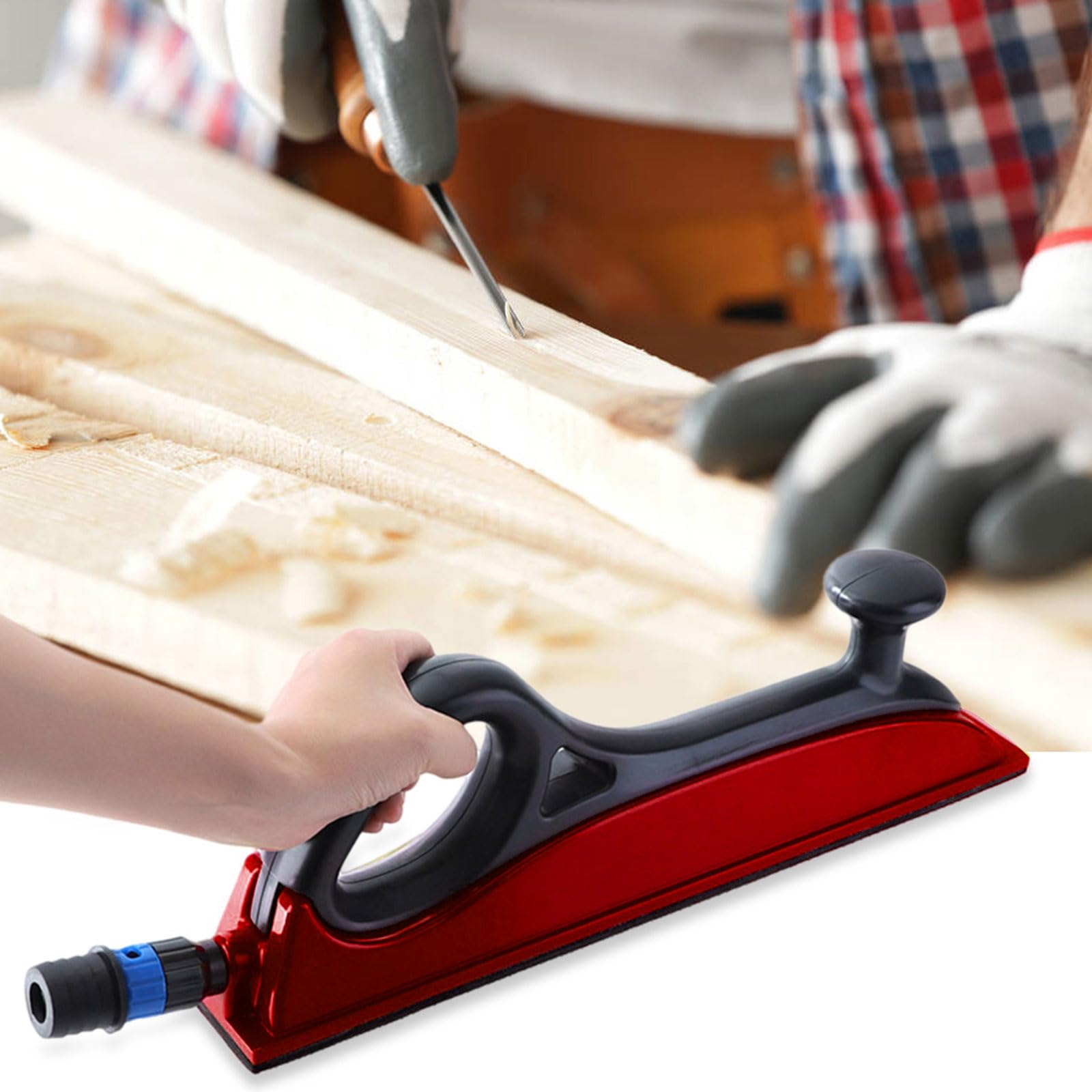 Práctico bloque de lijado manual al vacío, tabla de molienda a mano, sin polvo, gancho y bucle, apto para pulido de madera