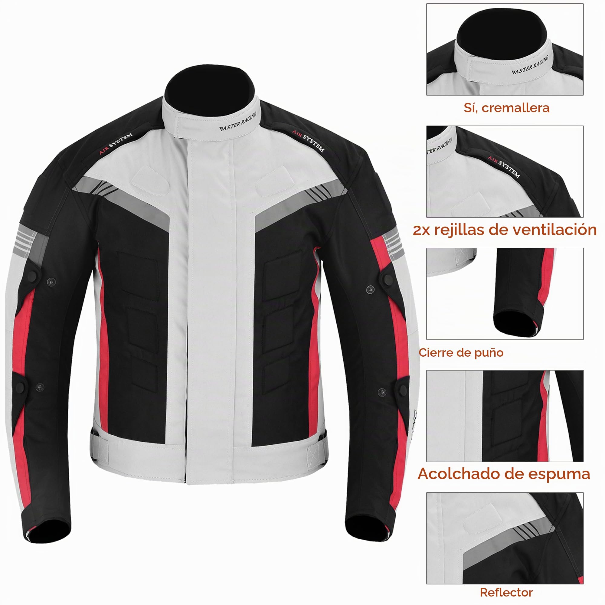 Chaqueta de motocicleta impermeables CE Armor Cordura Motocicleta Chaquetas a prueba de viento Equipo de protección de cuerpo completo