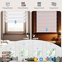 Vista 6 de Persianas motorizadas cebra, persianas opacas automáticas del 85 % para ventanas de interior, funcionan con HomeKit, Alexa, Google Home, persianas