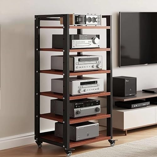 Miniatura 14 de Torre de estante de audio de 7 niveles, reproductor de discos de CD, receptor estéreo, equipo AV, estante de exhibición de gabinete, capacidad de