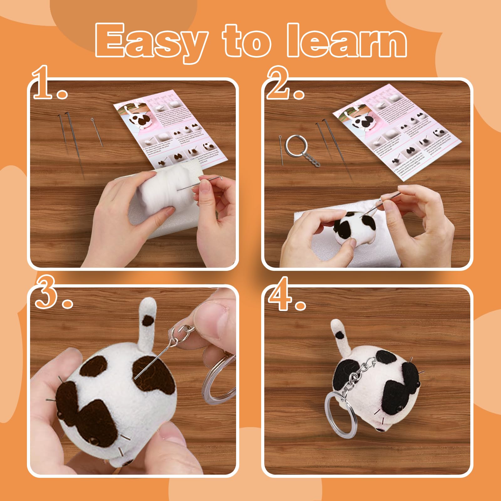 Feltsky Shiba Hond Naald Vilten Kit Gift Box Pack - 1 : 1 Grootte Referentie Instructie voor Beginners 8.5x4.8cm (Groen