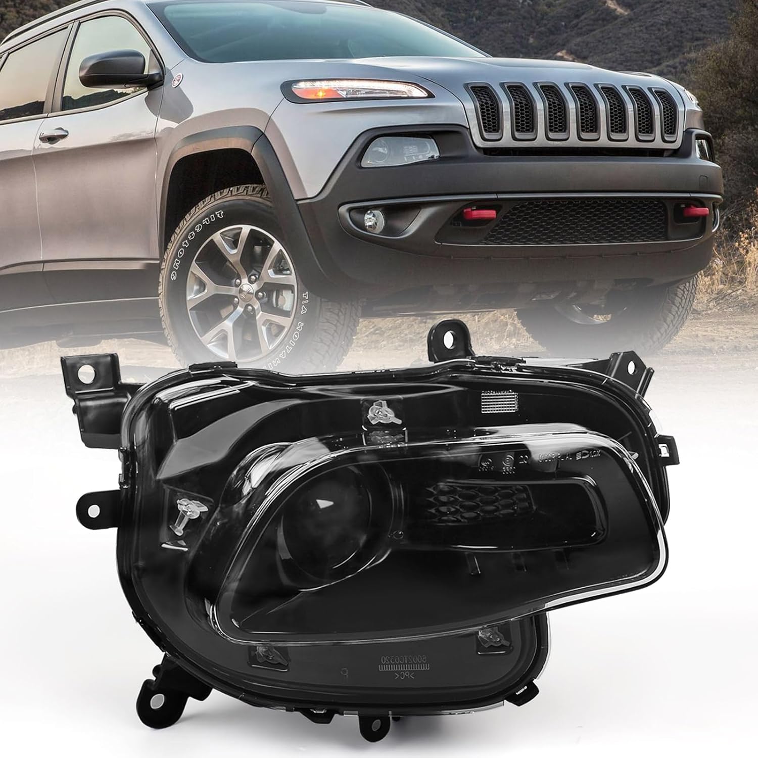 Huray HID Headlight Assembly for Jeep Cherokee 2014-2018 [Only for Xenon Type] OE Head Lamp Replacement Passenger Side