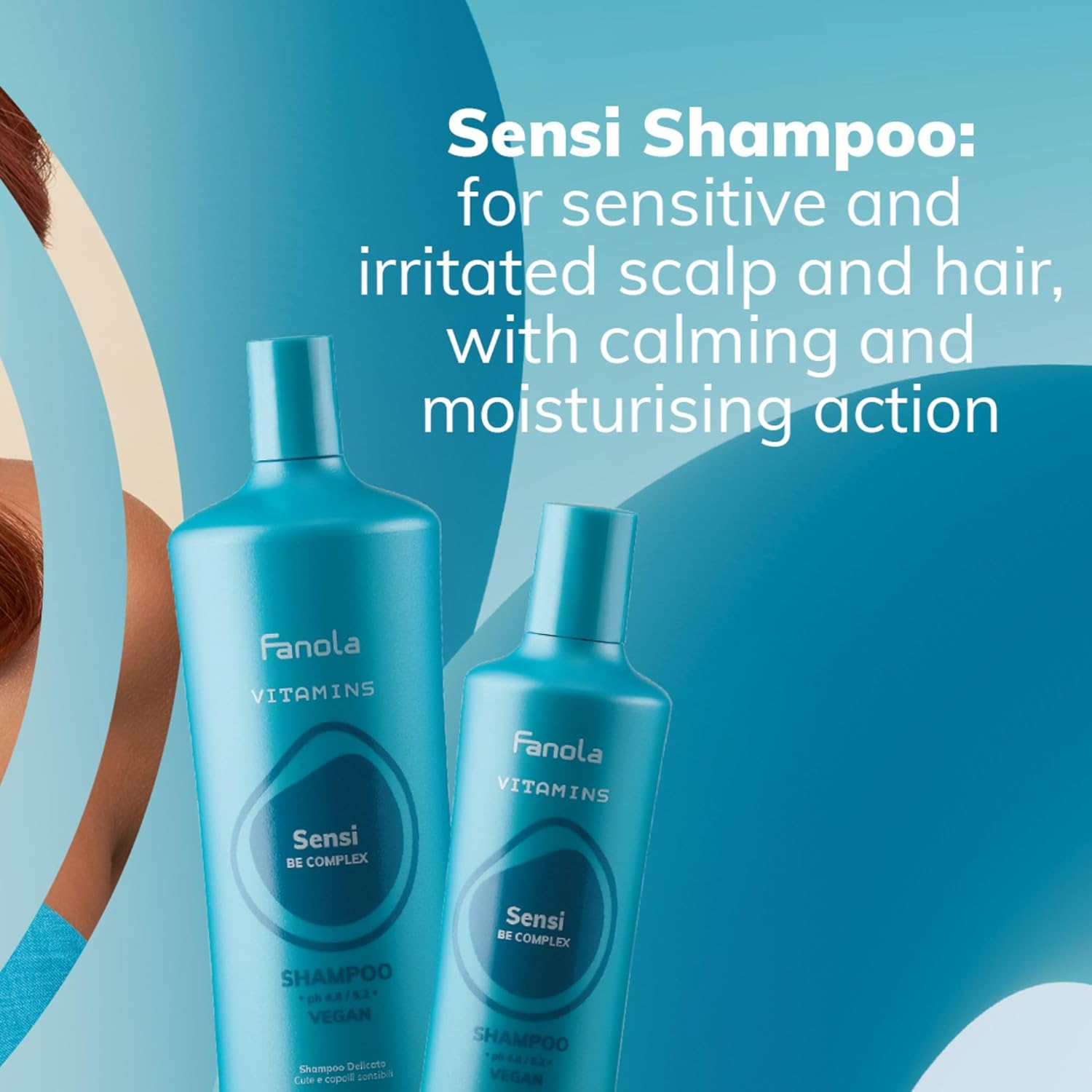 Fanola Sensitive Scalp Shampoo - Gentle Sulfate-Free Cleansing Shampoo for Irritated Scalp Care - Soothing Moisturizing Hair Cleanser for Sensitive Skin (33.8 Fl Oz)