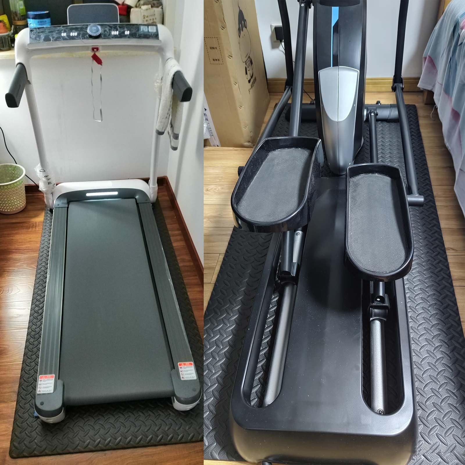 WORDFUN Tappetino Fitness Multifunzionale, Tappeto Insonorizzante, Tappetino Resistente, Antiscivolo, Protezione del Pavimento, Tappetino per Esercizi per Tapis Roulant, Ciclette