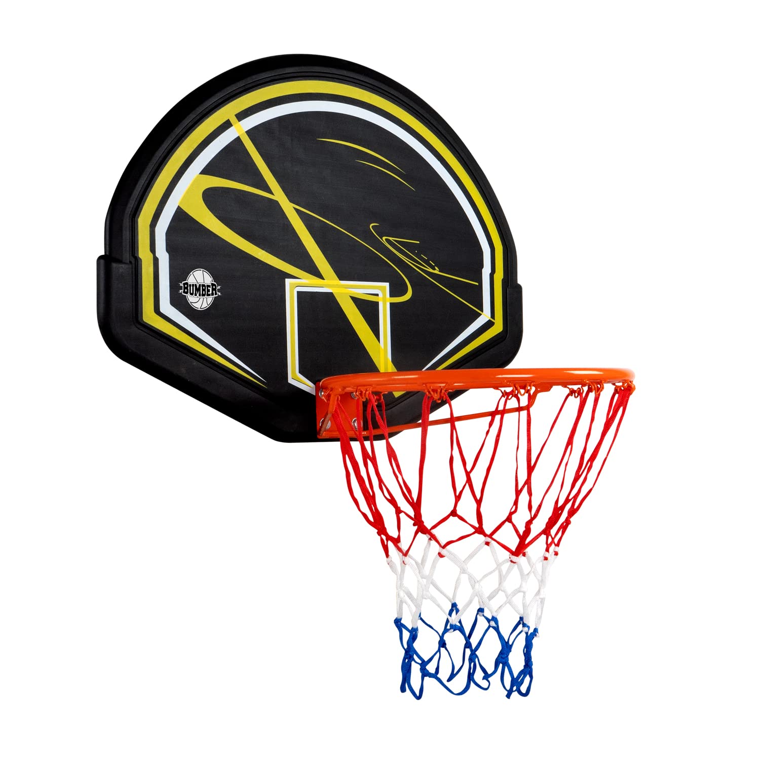 BUMBER Panneau de Basket Memphis Intérieur/Extérieur avec Fixation Porte et Murale incluses, Noir