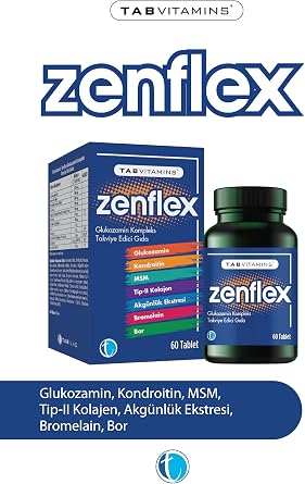 TABVITAMINS Zenflex 60 Tablet Glucosamine Chondroitin MSM Type II Collagen