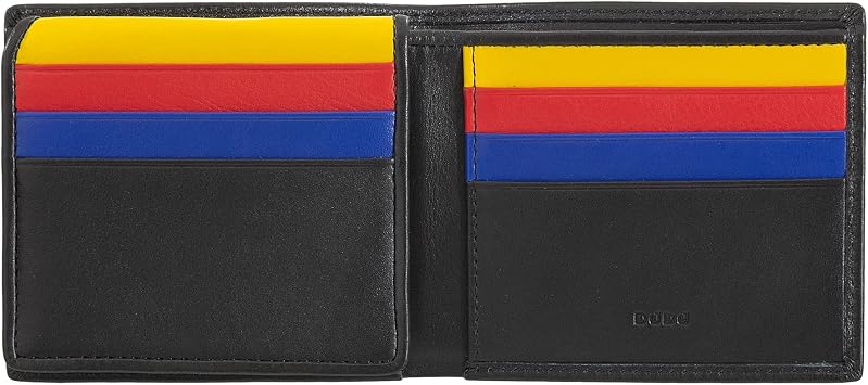 DUDU Portafoglio Uomo In Pelle Nappa Con Protezione RFID - Colorful Caprera, Borgogna Scuro