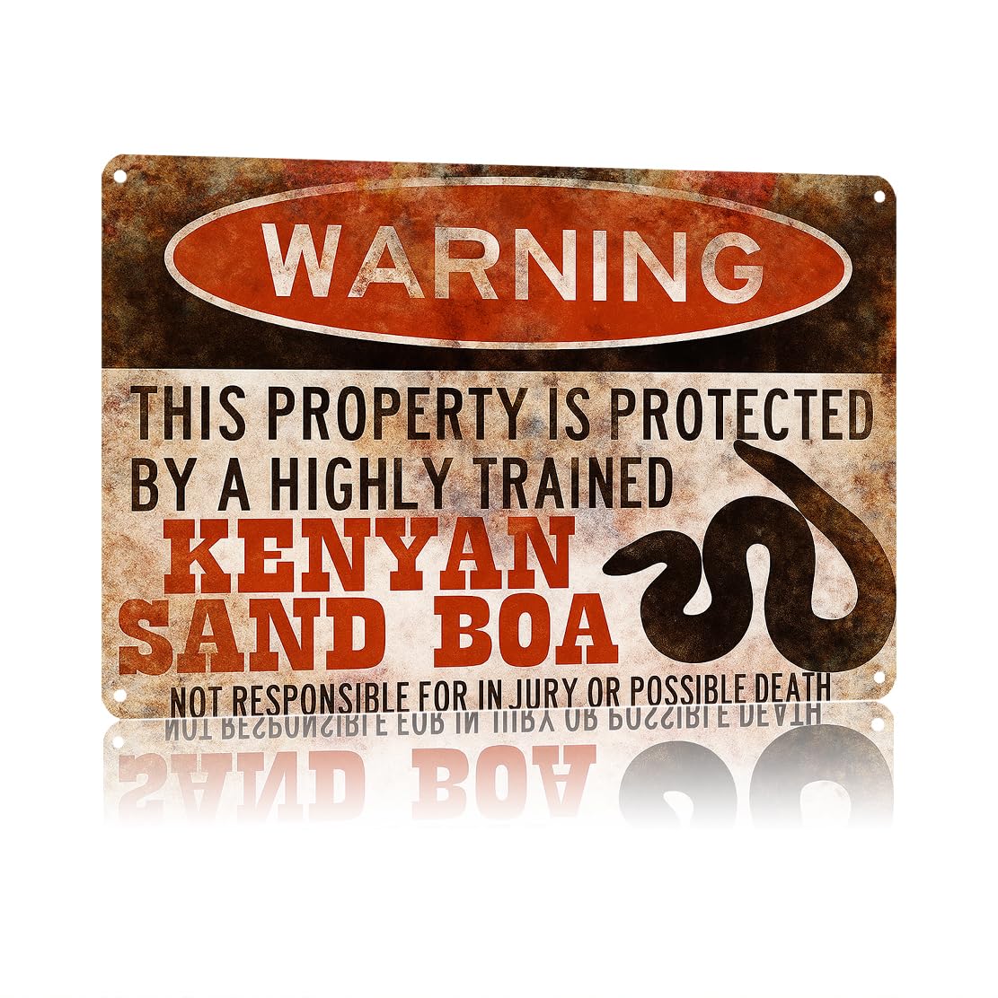KWQDOZF Funny Metal Signs Posters Kenyan Sand Boa Sign Wall Art 8X12inch