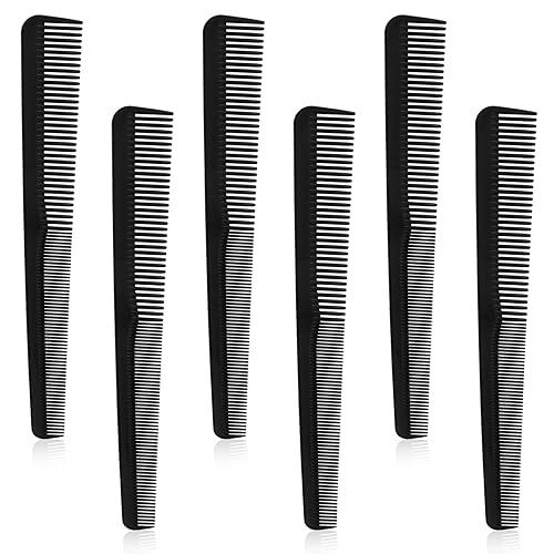 Peine de peluquero 2 en 1 para estilista, 6 piezas de fibra de carbono, peine profesional de corte plano superior, multiusos, resistente al calor,