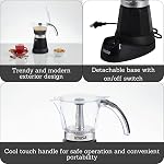 Imusa Machine à café électrique noire 6 ou 3 tasses pour café cubain, moka et boissons espresso