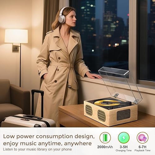 Miniatura 6 de Reproductor de CD portátil con altavoz, reproductor de CD retro con entrada y salida Bluetooth, reproductores de CD para el hogar con pantalla LED,