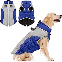 Dog Coat Winter Dog Jacket for Cold Weather Waterproof Dog Coat with Adjustable Harness Warm Vest for Medium and Large Dogs